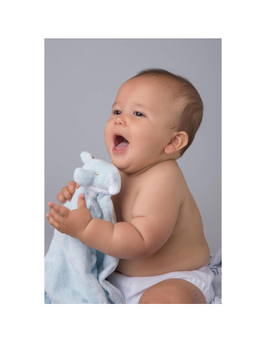 Manta de Viaje Angel Dear Elefante Azul Microfibra 35.56 cm