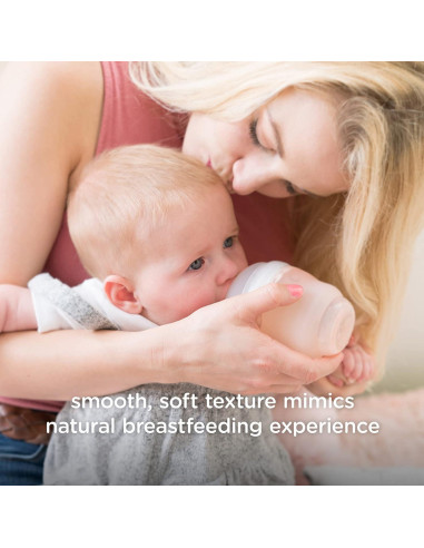 Botella para Bebé Olababy Gentle 4oz Coral - Silicona Anticólico