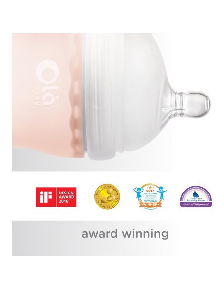 Botella para Bebé Olababy Gentle 4oz Coral - Silicona Anticólico