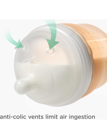 Botella para Bebé Olababy Gentle 4oz Coral - Silicona Anticólico