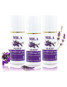 Juego de 3 Sprays de Almohada MR.A con Aceite Esencial de Lavanda 80ml