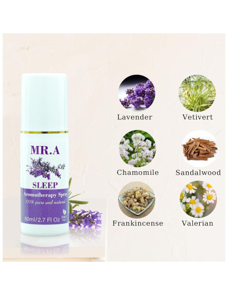 Juego de 3 Sprays de Almohada MR.A con Aceite Esencial de Lavanda 80ml