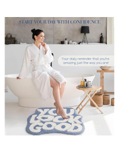 Alfombra de Baño ELDONE Azul Claro Antideslizante 68.6x53.3 cm 2