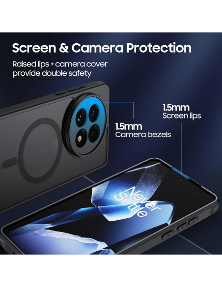 Funda Magnética OnePlus 13R - Grado Militar, Negra, Compatible MagSafe