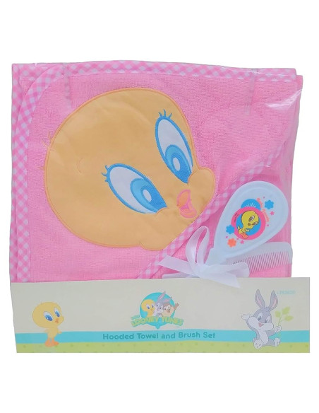 Juego de Toalla con Capucha Baby Looney Tunes Rosa