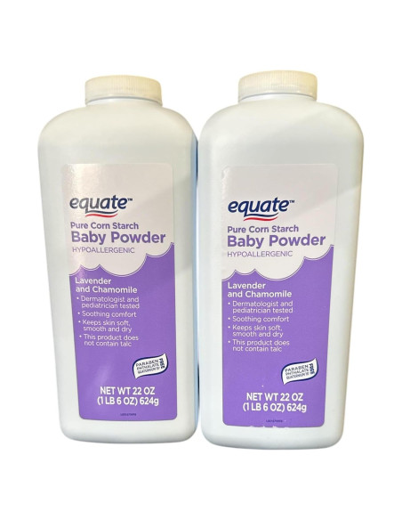 Polvo Hipoalergénico para Bebé Equate 0.82kg Almidón de Maíz Lavanda Polvo Hipoalergénico para Bebé Equate 0.82kg Almidón de Maíz Lavanda