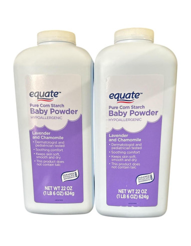 Polvo Hipoalergénico para Bebé Equate 0.82kg Almidón de Maíz Lavanda