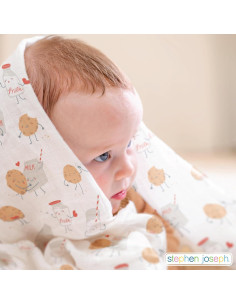 Manta de Muselina 100% Algodón Stephen Joseph Conejo 119x119cm 2