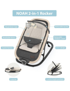 Silla Rebotadora y Balanceadora Noah 2-en-1 para Bebés 0-9 Meses 2