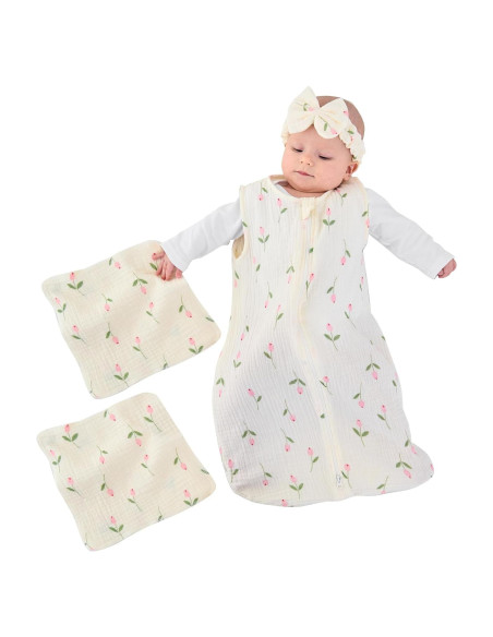 Conjunto Saco de Dormir Muselina 4 Piezas Synrroe 0-6 Meses