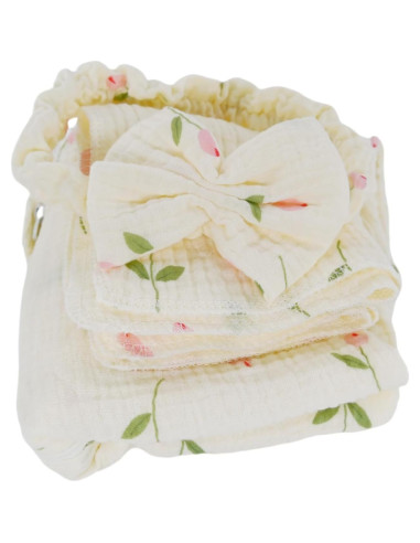 Conjunto Saco de Dormir Muselina 4 Piezas Synrroe 0-6 Meses