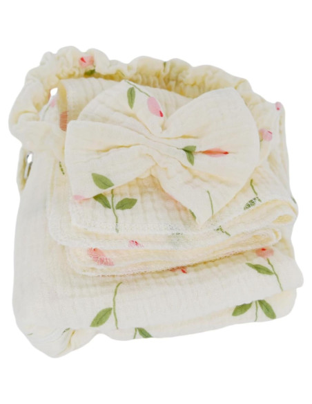 Conjunto Saco de Dormir Muselina 4 Piezas Synrroe 0-6 Meses