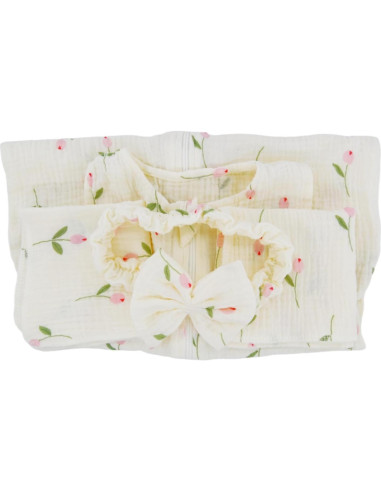 Conjunto Saco de Dormir Muselina 4 Piezas Synrroe 0-6 Meses