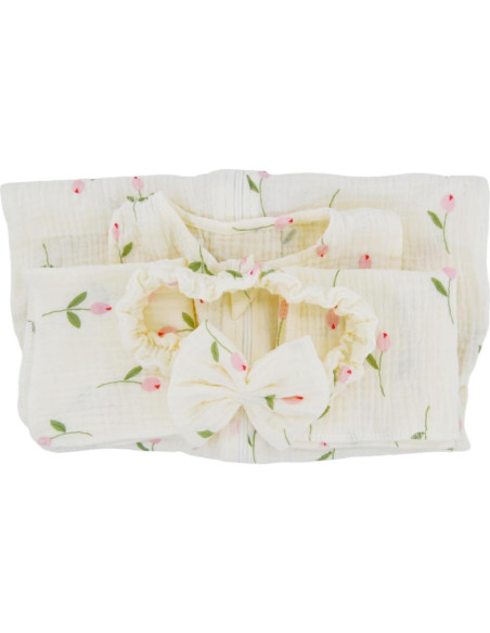 Conjunto Saco de Dormir Muselina 4 Piezas Synrroe 0-6 Meses