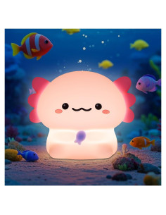 Luz Nocturna Axolote YuanDian Silicona 17cm Control Táctil