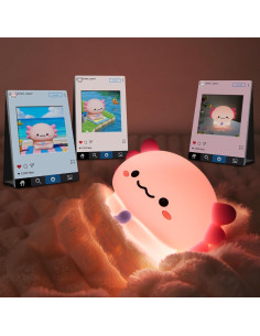 Luz Nocturna Axolote YuanDian Silicona 17cm Control Táctil 2