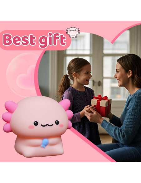 Luz Nocturna Axolote YuanDian Silicona 17cm Control Táctil Luz Nocturna Axolote YuanDian Silicona 17cm Control Táctil