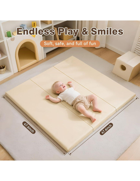 Alfombra de Juego Plegable TODIBY Beige 121x121cm Impermeable Alfombra de Juego Plegable TODIBY Beige 121x121cm Impermeable