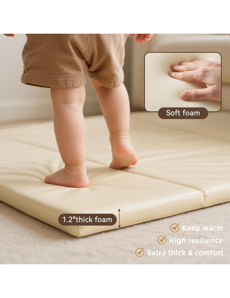 Alfombra de Juego Plegable TODIBY Beige 121x121cm Impermeable Alfombra de Juego Plegable TODIBY Beige 121x121cm Impermeable