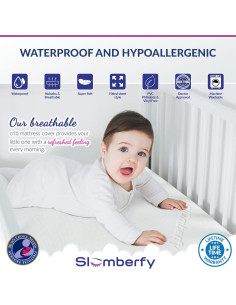 Protector de Colchón Impermeable Slumberfy Cuna Mini 68.6x99.1 cm 2