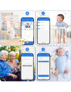 Monitor de Bebé Woneya VB803-Pro 2K HD, Alcance 600m, Batería 48h 2