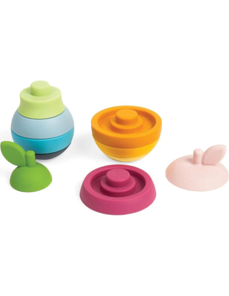 Juguete de Apilamiento Bigjigs Manzana y Pera 10 Piezas Silicona Juguete de Apilamiento Bigjigs Manzana y Pera 10 Piezas Silicona