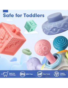 Juguetes Montessori 3 en 1 SpringFlower para Bebés 0-18 Meses 2