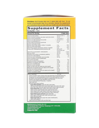 Multivitaminas para Mujeres Country Life Core Daily 1 - 60 Tabletas