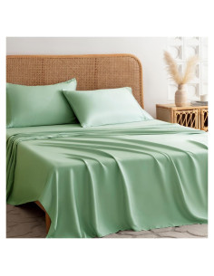 Juego de Sábanas Queen SilkWings - 100% Viscosa Bambú Verde