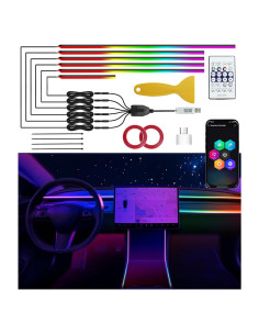 Tira LED Interior de Coche KENANEK 6 en 1 RGB 187"
