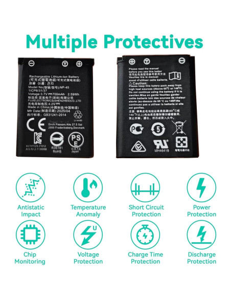 Batería NP-45 JUYUXIVM 2PCS para Auriculares Arctis Nova Pro