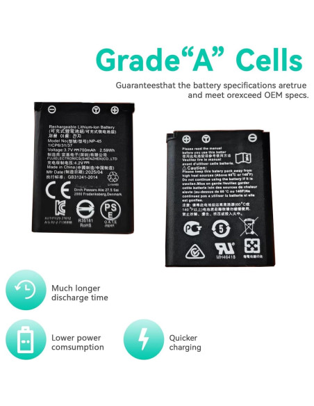 Batería NP-45 JUYUXIVM 2PCS para Auriculares Arctis Nova Pro