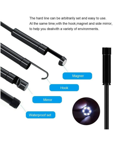 Endoscopio USB 3-en-1 Yuhoo HD 2m IP67 con 6 LED