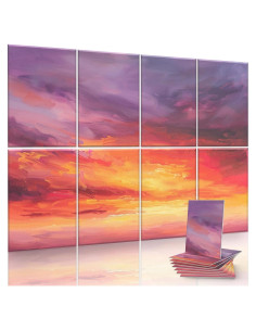 Paquete de 8 Paneles Acústicos Artísticos 121.9x81.3 cm