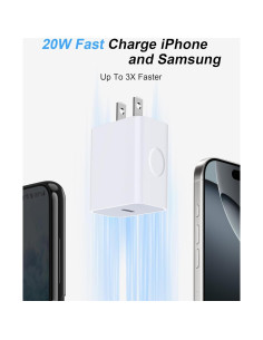 Cargador Rápido 20W AILKIN USB C con Cable 6FT para iPhone 17 2