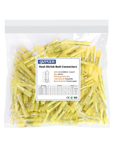 100 Conectores de Empalme Termocontraíbles Qizpcer 12-10 AWG