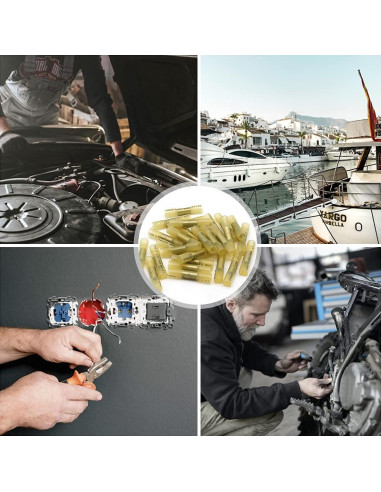 100 Conectores de Empalme Termocontraíbles Qizpcer 12-10 AWG