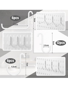 Ganchos para Tablero Perforado Moxweyeni 24 Pcs Compatible IKEA 2