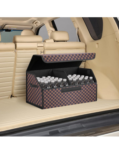 Organizador de Maletero Kingmise Plegable Cuero Mediano