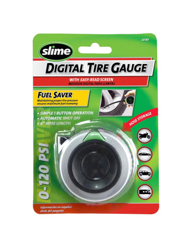 Medidor de Presión de Neumáticos Digital Slime 20187 0-120 psi