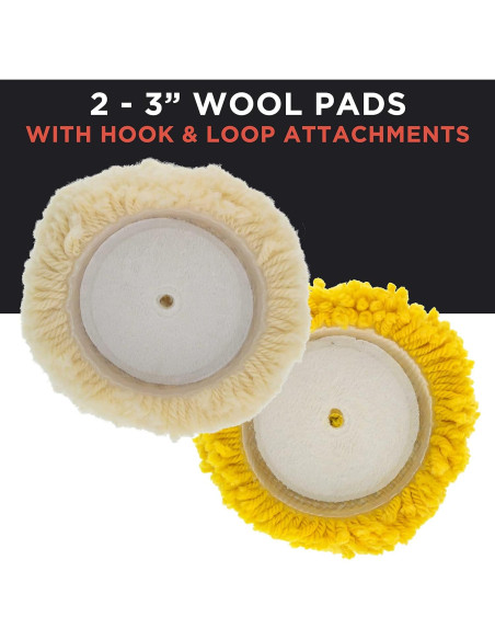 Kit de Almohadillas de Pulido Mini 3" TCP Global con Adaptador