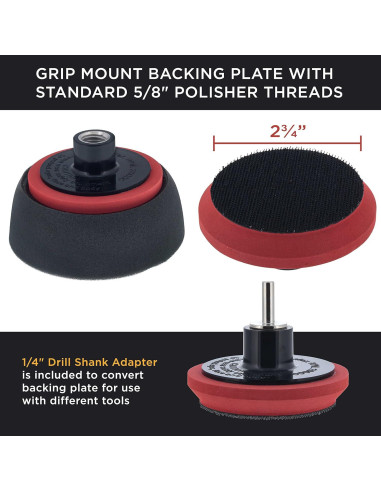 Kit de Almohadillas de Pulido Mini 3" TCP Global con Adaptador