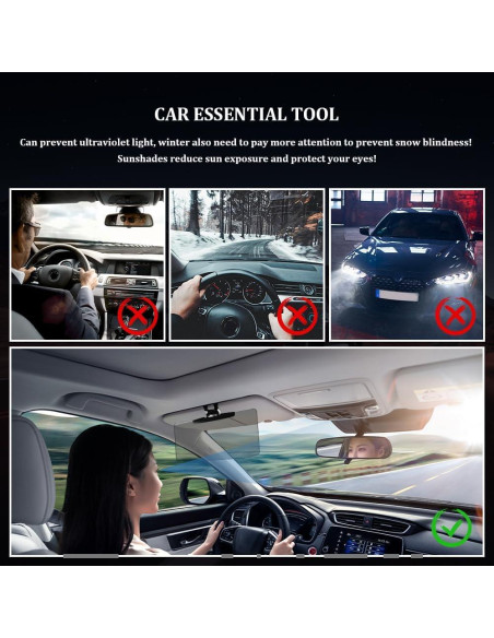 Extensor de Visera de Sol para Coche Middrivr 32cm Ajustable