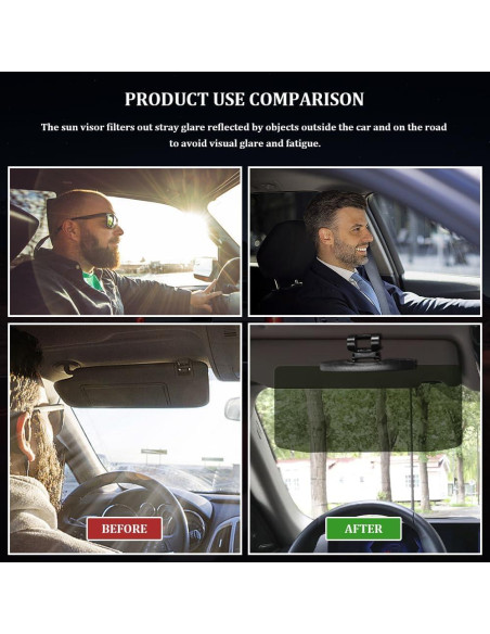 Extensor de Visera de Sol para Coche Middrivr 32cm Ajustable