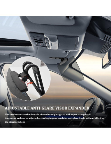 Extensor de Visera de Sol para Coche Middrivr 32cm Ajustable