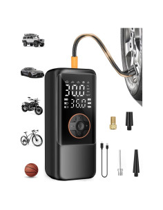 Compresor de Aire Inflador Portátil MAKELIFT 150 PSI con Manómetro