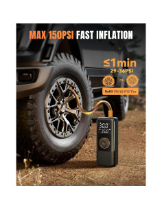 Compresor de Aire Inflador Portátil MAKELIFT 150 PSI con Manómetro 2