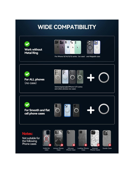 Cargador Soporte Magnético para Auto JOYROOM 15W iPhone