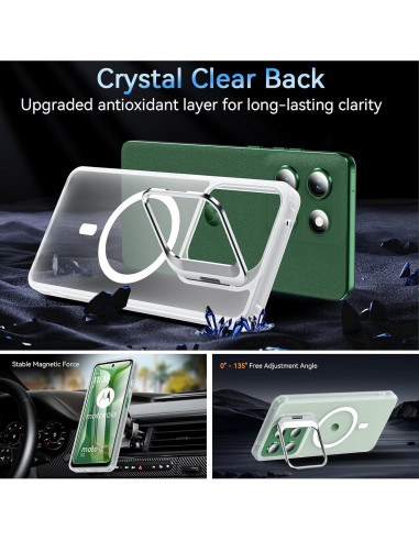 Funda OWKEY para Moto G 2025 Magnética Antihuellas Transparente