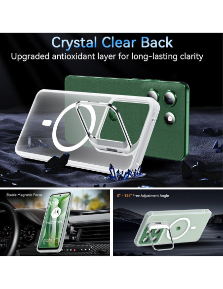 Funda OWKEY para Moto G 2025 Magnética Antihuellas Transparente